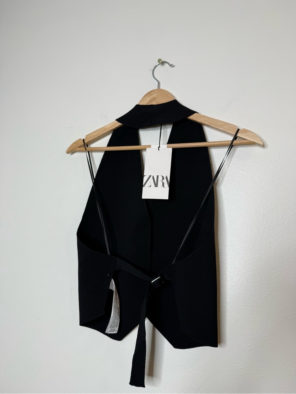 New Zara Open Back Knit Halter Vest going out top in black size small - Picture 7 of 8